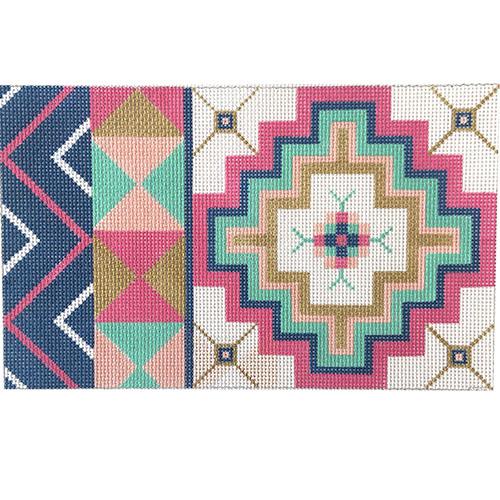 Leyla Clutch Painted Canvas Stitch Rock Designs  - 1