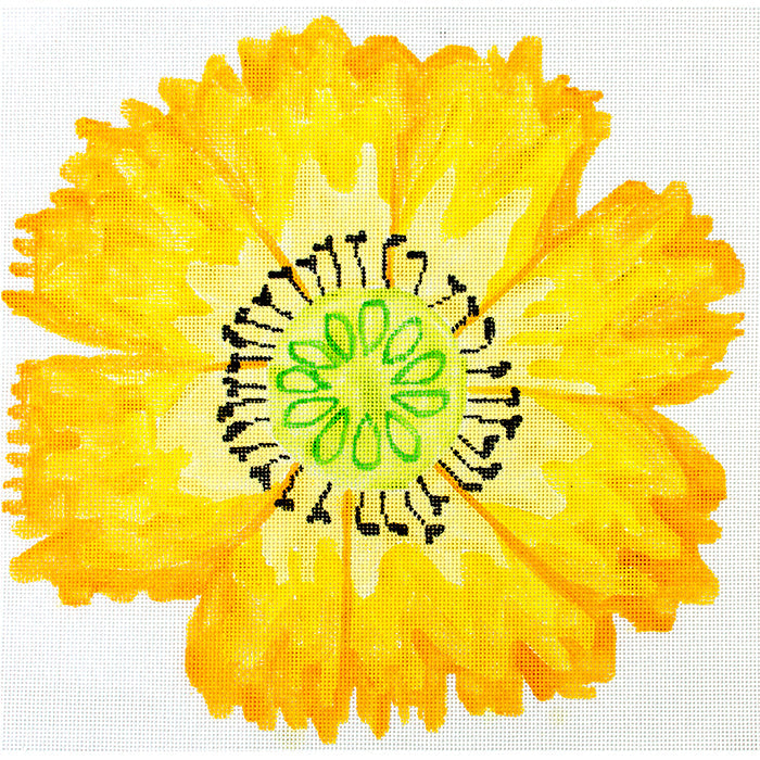 Lg Dazzle Flowers Yellow Painted Canvas Jean Smith  - 1
