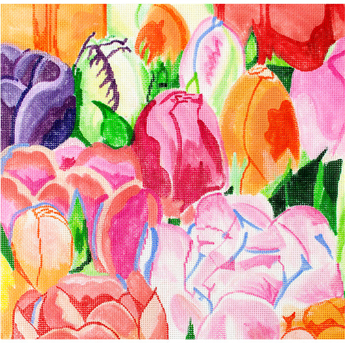 Lg Tulip Field #2 Painted Canvas Jean Smith  - 1