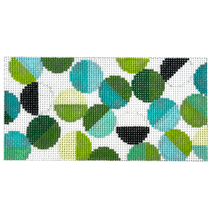 Libby Eyeglass Case - Cool Greens Painted Canvas Elizabeth Crane Swartz Designs 