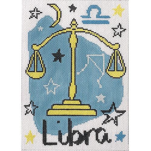 Libra Zodiac Rectangle Painted Canvas Lee's Needle Art Inc.  - 1