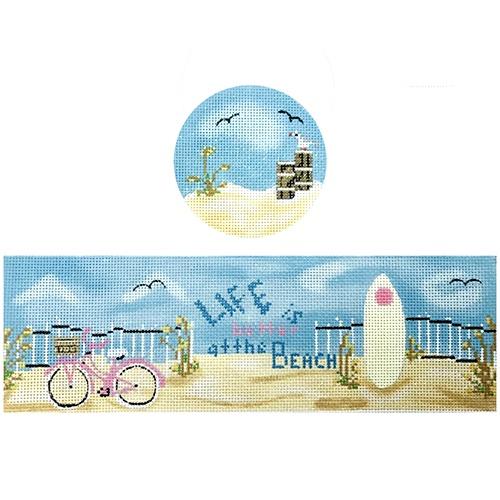 Life at the Beach Hinged Box with Hardware Painted Canvas Funda Scully  - 1