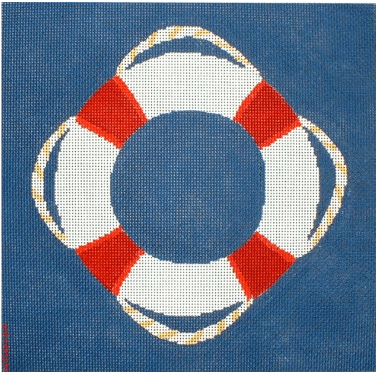 Life Ring Painted Canvas CBK Needlepoint Collections  - 1