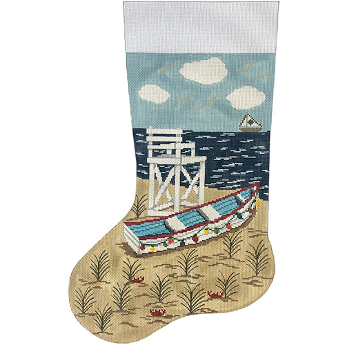 Lifeguard Stand Stocking on 13 mesh Painted Canvas J. Child Designs 
