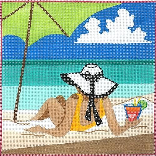 Life's a Beach Painted Canvas Julie Mar Needlepoint Designs 