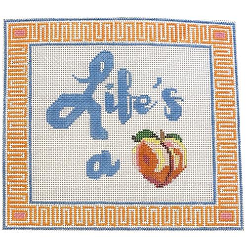 Life's a Peach Painted Canvas KCN Designers  - 1