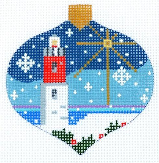 Light House Ornament Painted Canvas Danji Designs 
