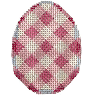 Light Pink Gingham Mini Egg Painted Canvas Associated Talents 
