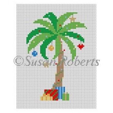 Lighted Palm Tree Ornament Painted Canvas Susan Roberts Needlepoint Designs Inc. 