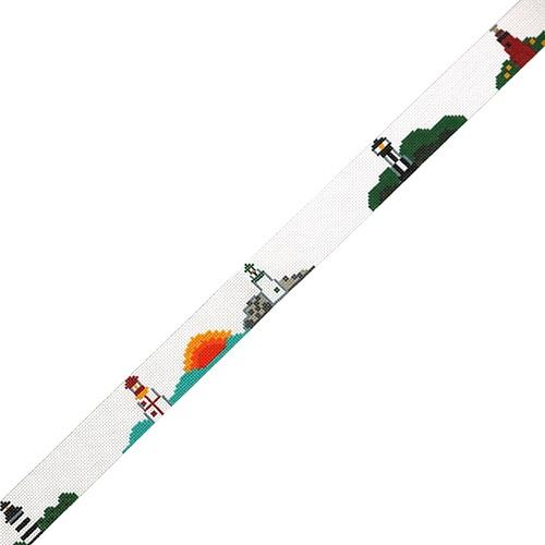 Lighthouses Belt Painted Canvas The Meredith Collection  - 1
