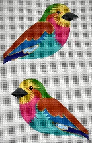 Lilac Breasted Roller Painted Canvas Labors of Love Needlepoint  - 1