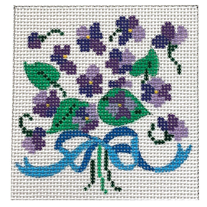 Lilac Coasters Painted Canvas All About Stitching/The Collection Design  - 1