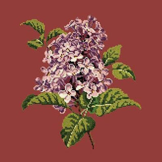 Lilac Needlepoint Kit Kits Elizabeth Bradley Design Dark Red 
