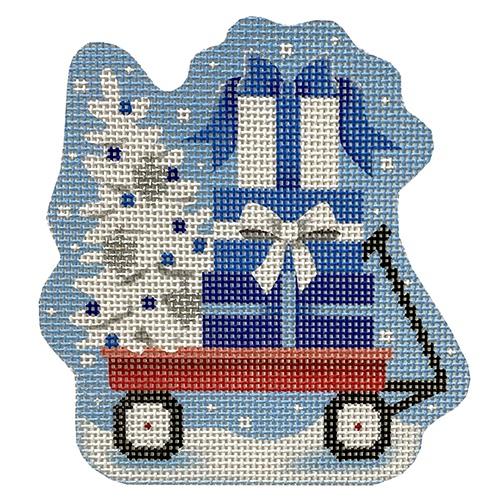 Lil'Blue Hannukkah Wagon Painted Canvas Pepperberry Designs 
