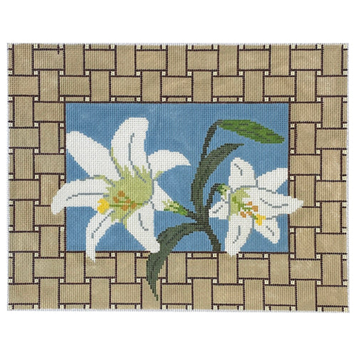 Lillies Pillow Painted Canvas J. Child Designs 