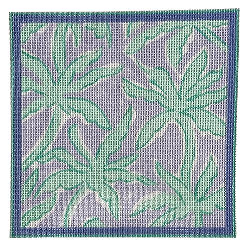 Lilly Inspired Letter   Palms   Periwinkle Painted Canvas Kate Dickerson Needlepoint Collections  - 1