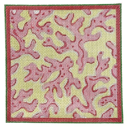 Lilly Inspired Letter   Sea Coral Painted Canvas Kate Dickerson Needlepoint Collections 
