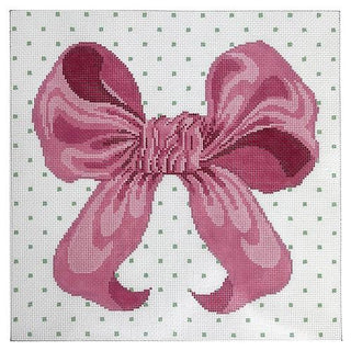 Lilly Pink Bow Pillow Painted Canvas All About Stitching/The Collection Design 

