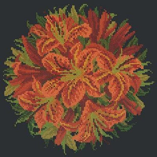 Lily Ball Needlepoint Kit Kits Elizabeth Bradley Design Black 
