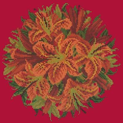 Lily Ball Needlepoint Kit Kits Elizabeth Bradley Design Bright Red 
