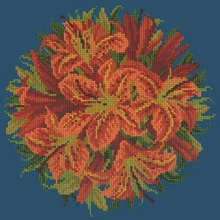 Lily Ball Needlepoint Kit Kits Elizabeth Bradley Design Dark Blue 
