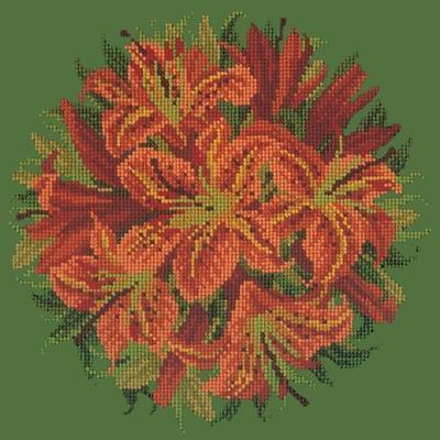 Lily Ball Needlepoint Kit Kits Elizabeth Bradley Design Dark Green 
