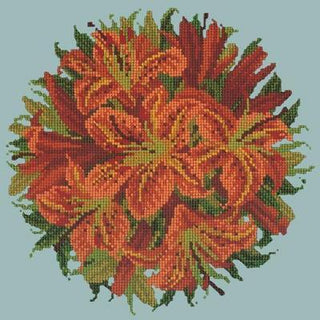 Lily Ball Needlepoint Kit Kits Elizabeth Bradley Design Pale Blue 
