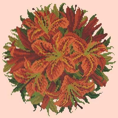 Lily Ball Needlepoint Kit Kits Elizabeth Bradley Design Salmon Pink 
