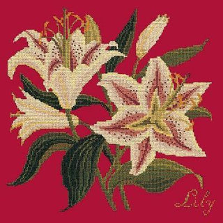 Lily Needlepoint Kit Kits Elizabeth Bradley Design Bright Red 
