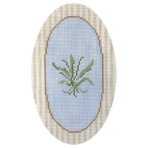 Lily of the Valley Oval Ornament Painted Canvas The Plum Stitchery 