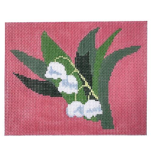 Lily of the Valley (PLUM) Painted Canvas The Plum Stitchery  - 1