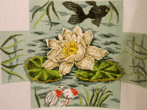 Lily Pond brick cover Painted Canvas Gayla Elliott 