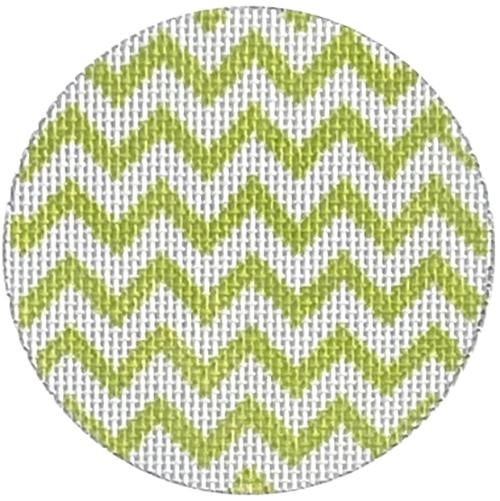 Lime and White Zigzag Bright Disk Leather Jewelry Case Bundle Bundles Needlepoint.Com 