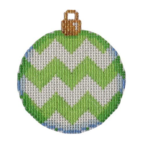 Lime Chevron Mini Ball Painted Canvas Associated Talents  - 1