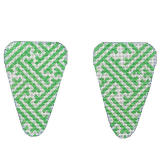 Lime Fretwork Scissor Case Painted Canvas Two Sisters Needlepoint 
