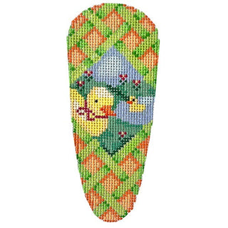 Lime Lattice / Chick Scenic Carrot Painted Canvas Associated Talents 

