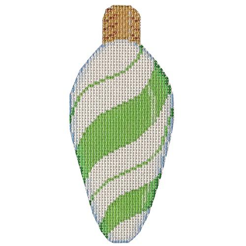 Lime Peppermint Swirl Light Bulb Painted Canvas Associated Talents  - 1