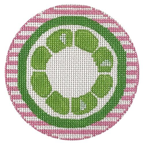 Lime Round Painted Canvas Rachel Donley  - 1