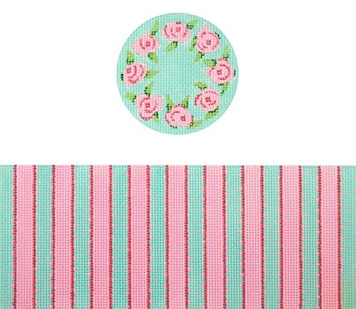 Limoges Box  Wreath of Roses Painted Canvas Kate Dickerson Needlepoint Collections  - 1