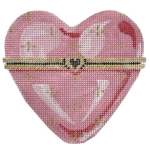 Limoges Heart Painted Canvas Labors of Love Needlepoint  - 1