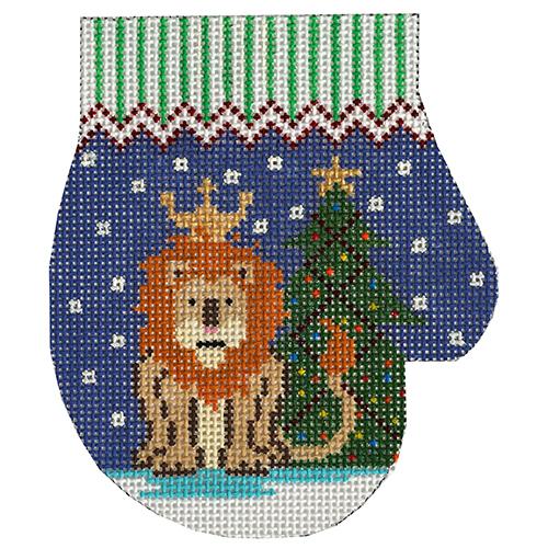 Lion with Tree Mitten Painted Canvas The Meredith Collection 