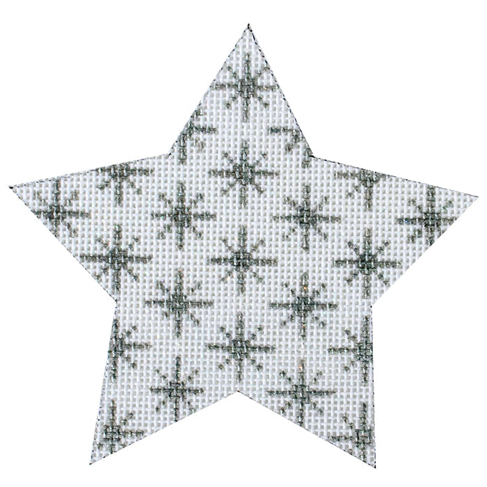 Lisa's Star Ornament - Silver Painted Canvas Whimsy & Grace 