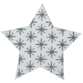 Lisa's Star Ornament   Silver Painted Canvas Whimsy & Grace
