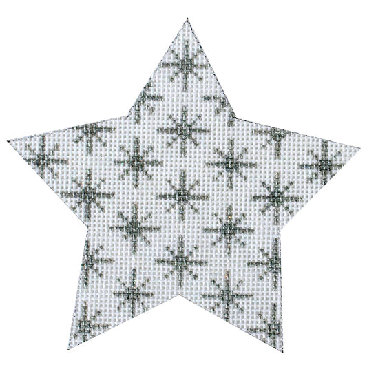 Lisa's Star Ornament - Silver Painted Canvas Whimsy & Grace