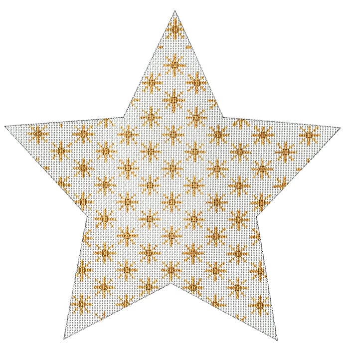 Lisa's Tree Topper Star   Gold on 13 Painted Canvas Whimsy & Grace - 1