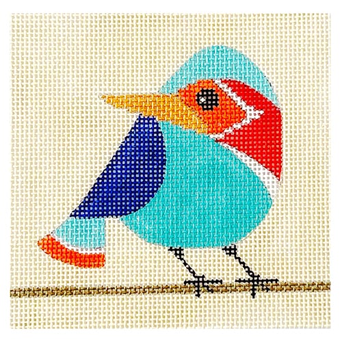 Little Bird 2 Coaster Painted Canvas Vallerie Needlepoint Gallery 