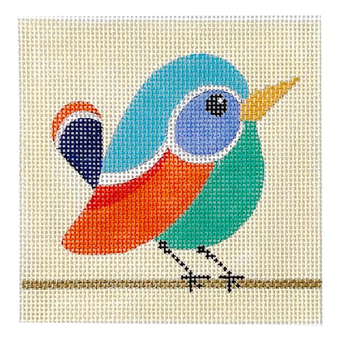 Little Bird 3 Coaster Painted Canvas Vallerie Needlepoint Gallery  - 1