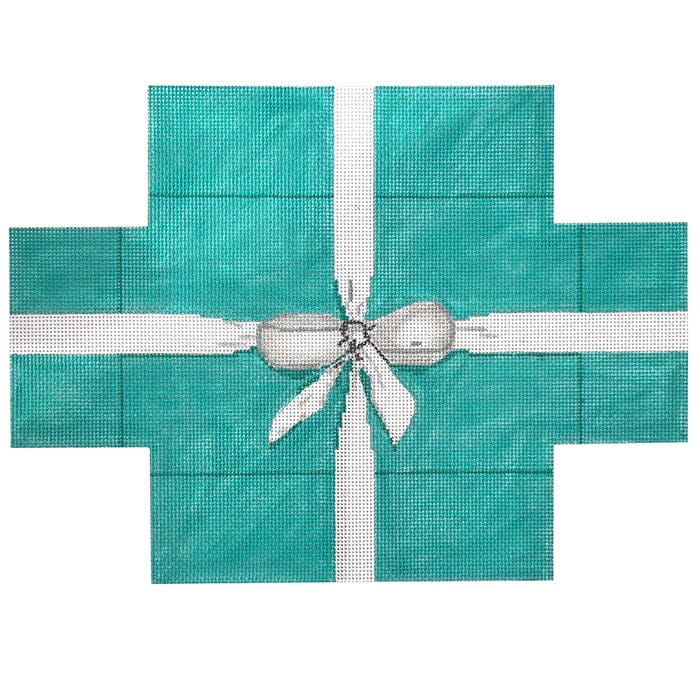 Little Blue Box Brick Painted Canvas Susan Battle Needlepoint  - 1