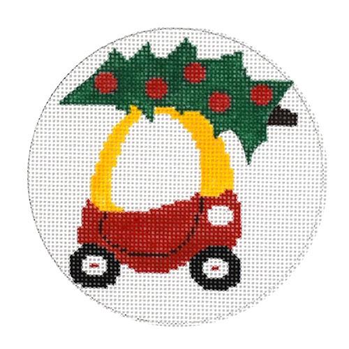 Little Christmas Car Painted Canvas Vallerie Needlepoint Gallery 
