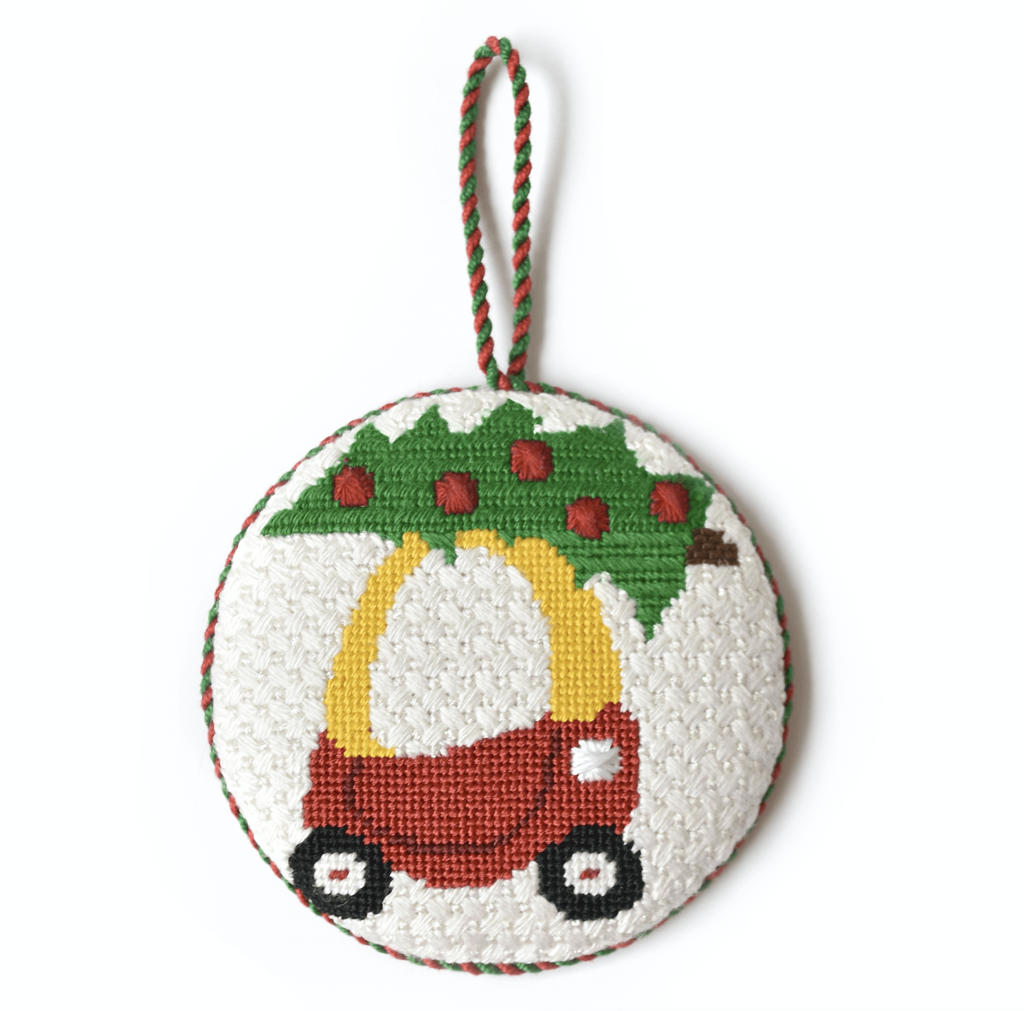 Little Christmas Car Painted Canvas Vallerie Needlepoint Gallery 
